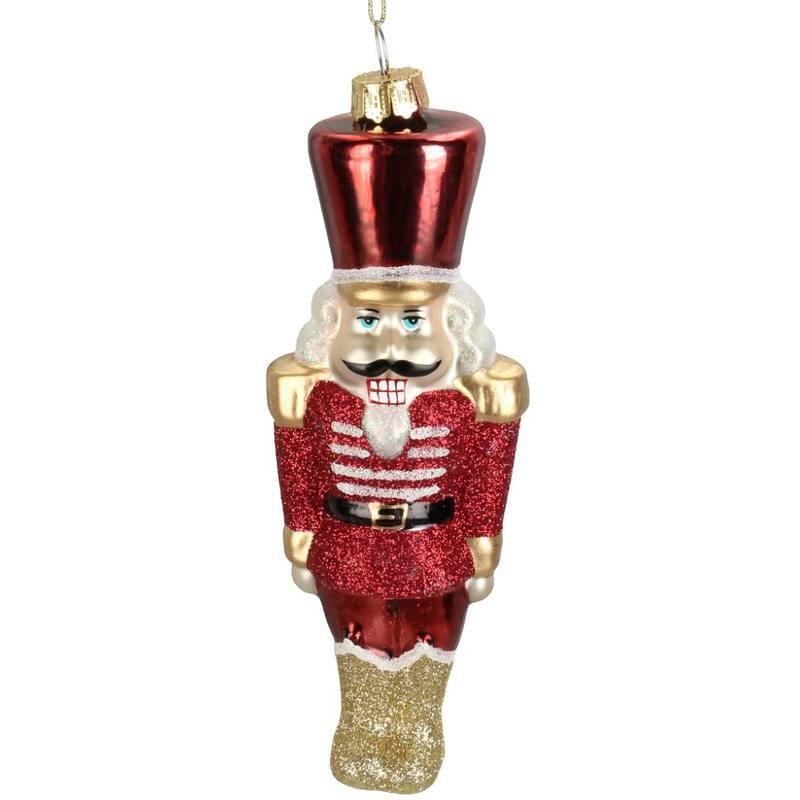 Image of Kersten Jólaskraut upphengi hnotubrjótur gler 15,5cm red