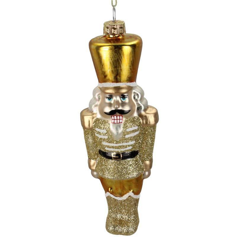 Image of Kersten Jólaskraut upphengi hnotubrjótur gler 15,5cm gold