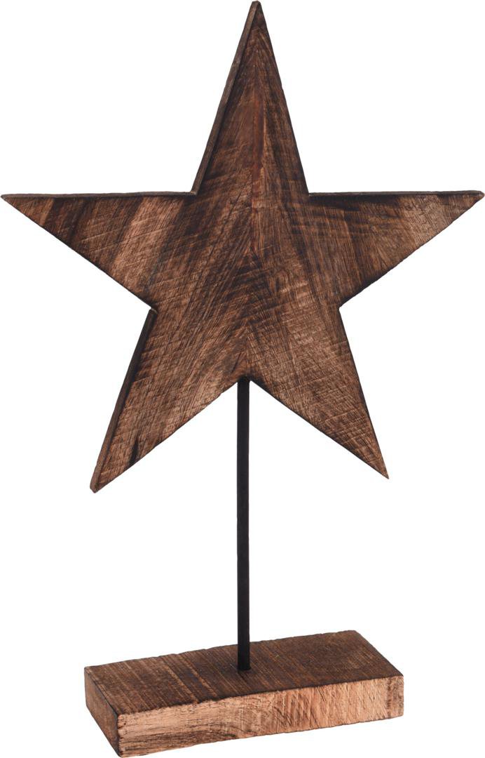 Image of Stjarna á viðarstandi 35cm viður