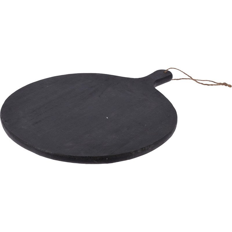 Image of Bretti 50cm tré með haldi, kringlótt black