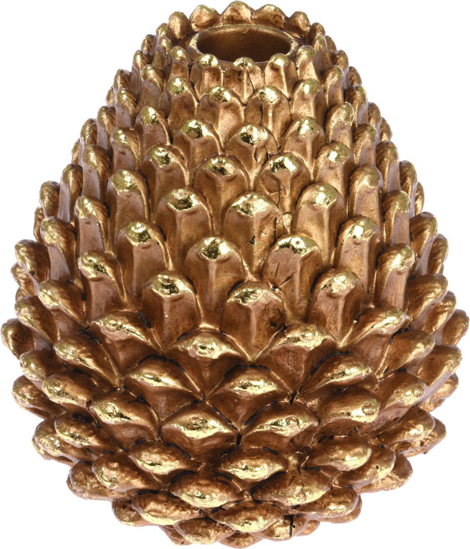 Image of Kertastjaki 12cm köngull gold 