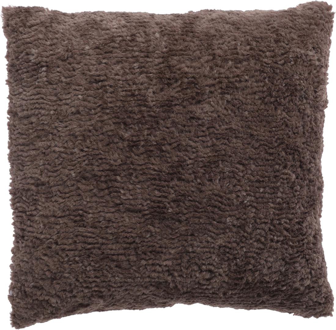 Image of Púði 45x45cm loðinn teddy brown soft 