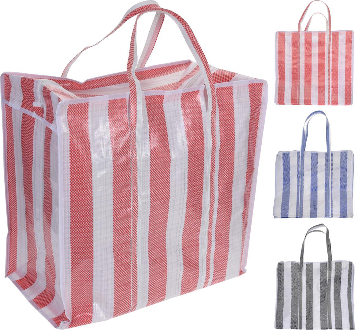 Image of Taska "Jumbo bag&quot; röndótt blandaðir litir 