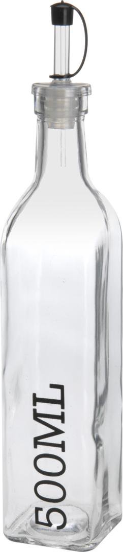 Image of Flaska 500ml fyrir olíu glær með svörtu  