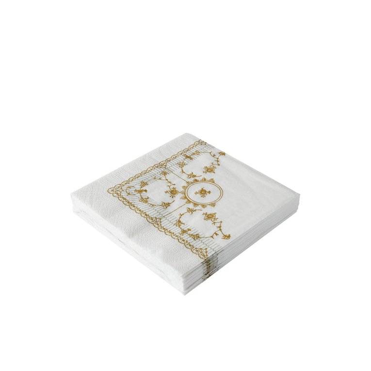 Image of Kunst Servíettur 33x33 Gull fluted