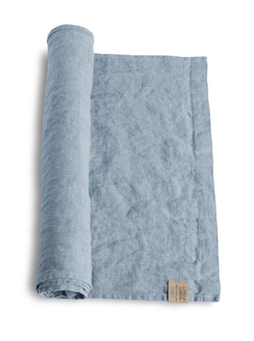 Lovely Linen Löber 47x150 dusty blue
