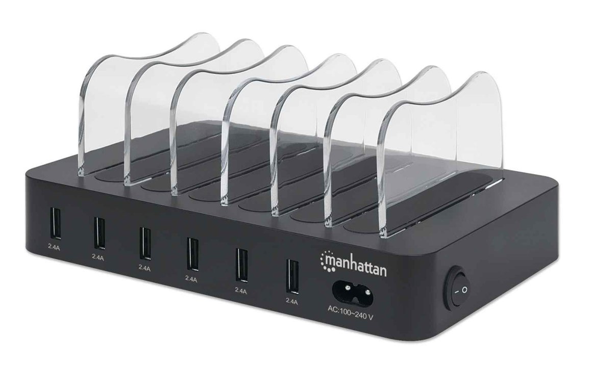 Manhattan USB Hleðslustöð f. 6 tæki