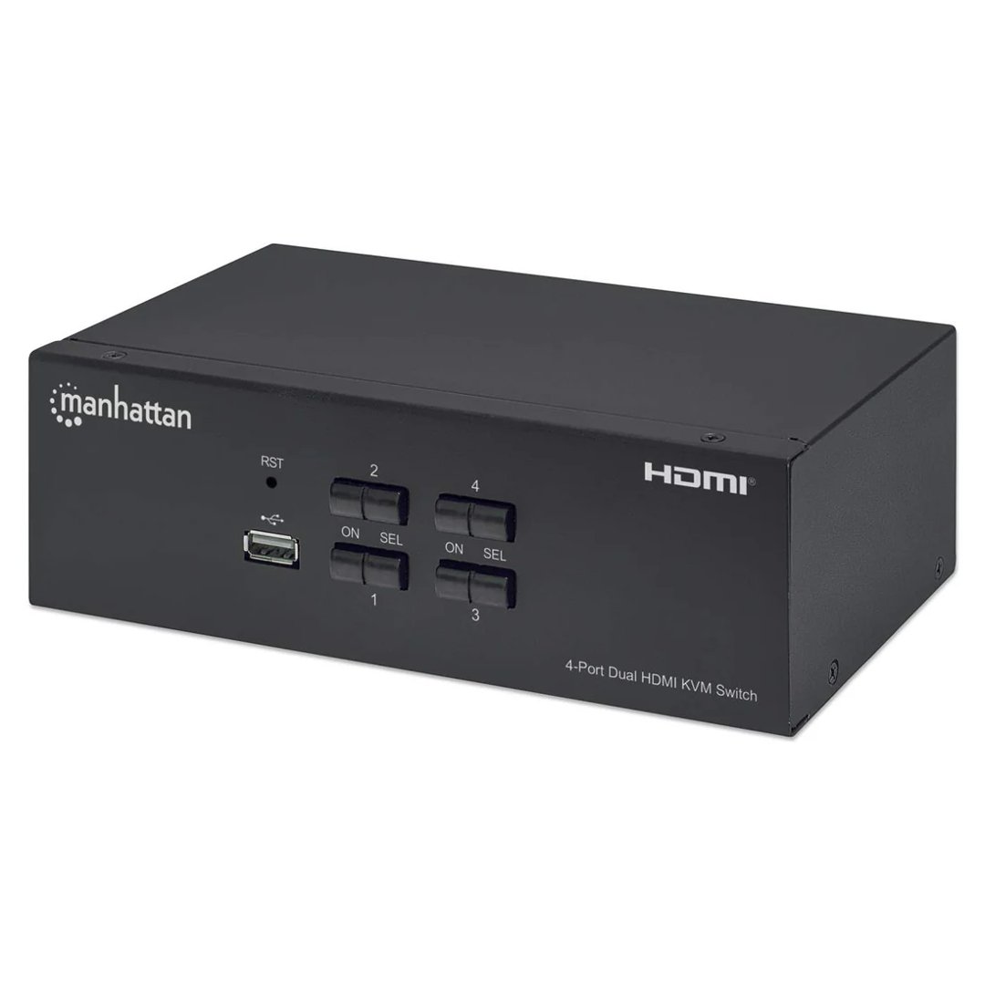 Image of Manhattan 4ra porta HDMI KVM sviss, tveggja skjáa