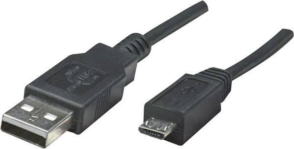 Manhattan Micro USB2 í USB2 kapall 1.8m