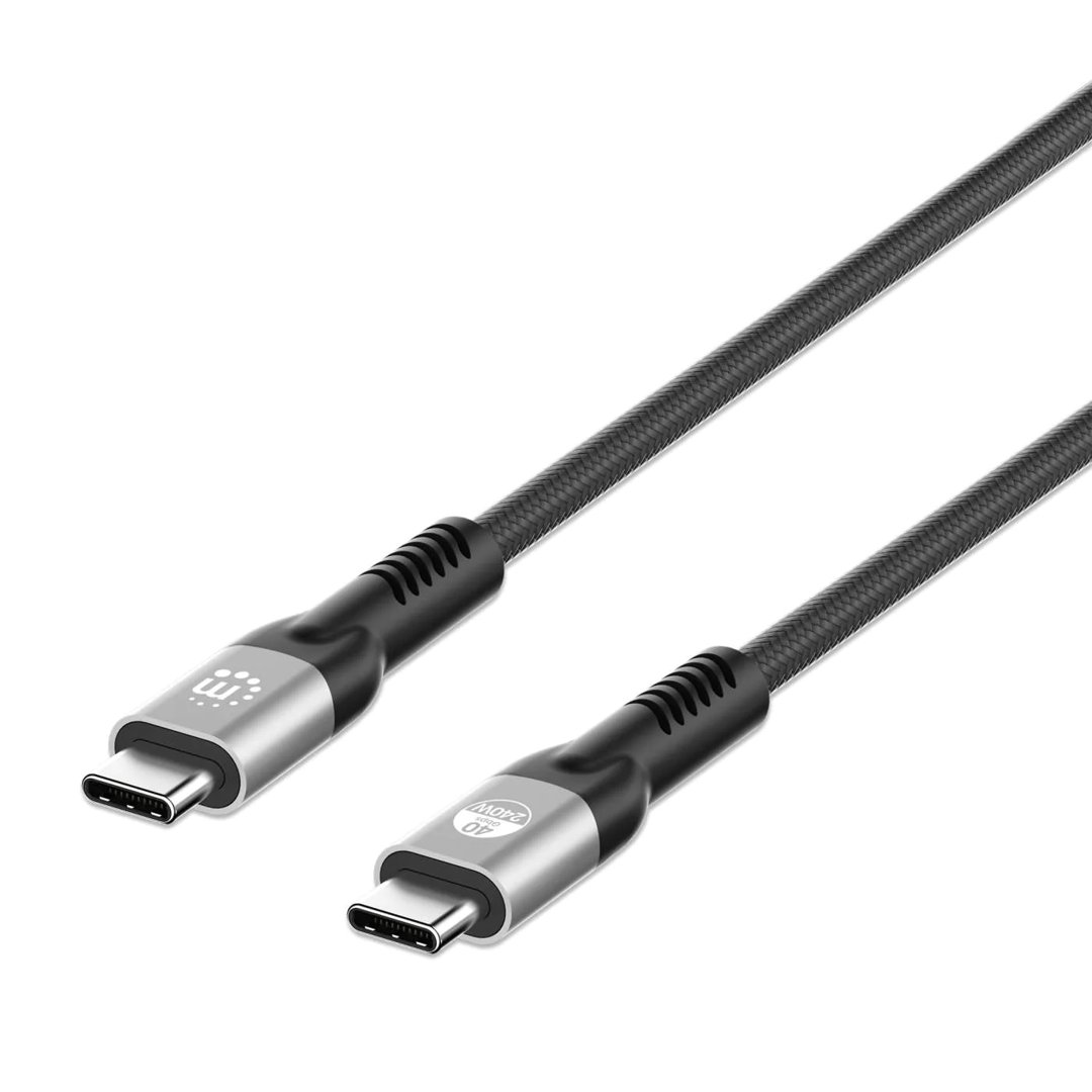 Manhattan Thunderbolt 4 1M 240W USB-C kapall, 40 Gbps