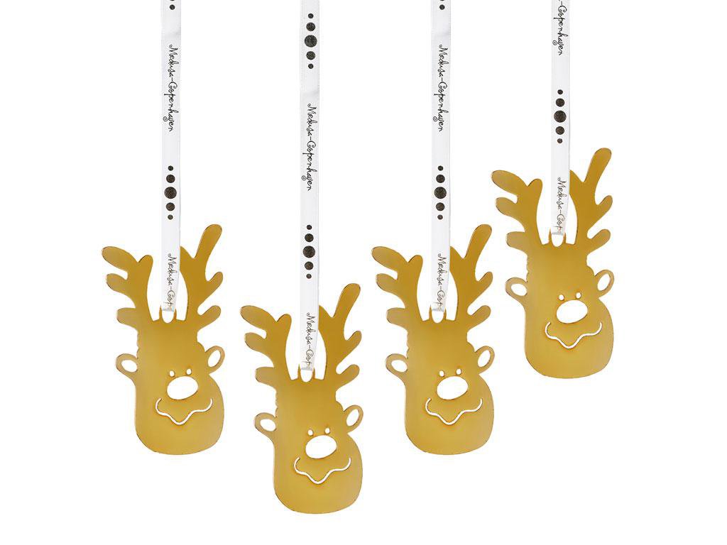 Image of Medusa Jólaskraut upphengi Rudolf baby 4stk gold