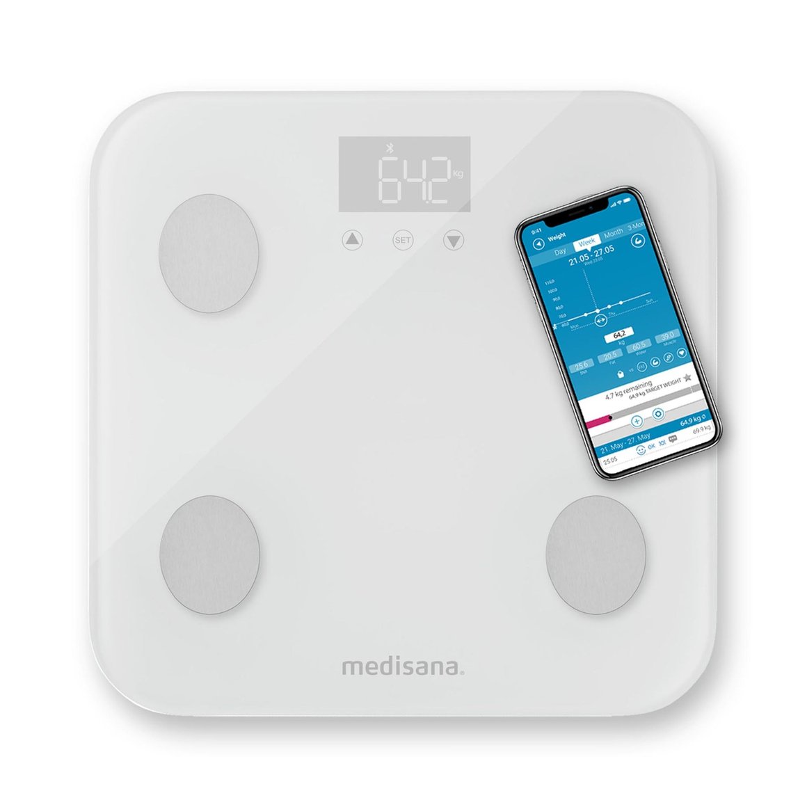 Image of Medisana Baðvog með fitumæli BS 600 Bluetooth og WiFI