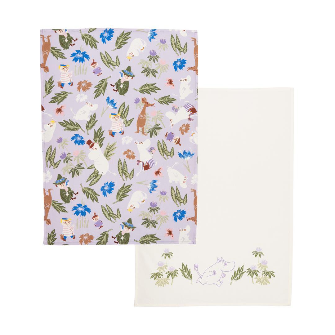 Moomin Viskastykki 50x70cm 2stk Moomin lilac/white
