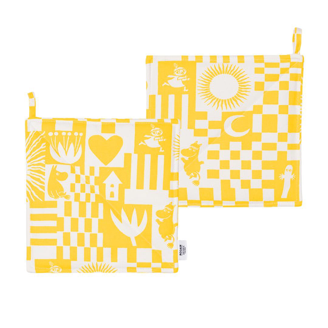 Moomin Pottaleppar 2stk Moomin Party yellow
