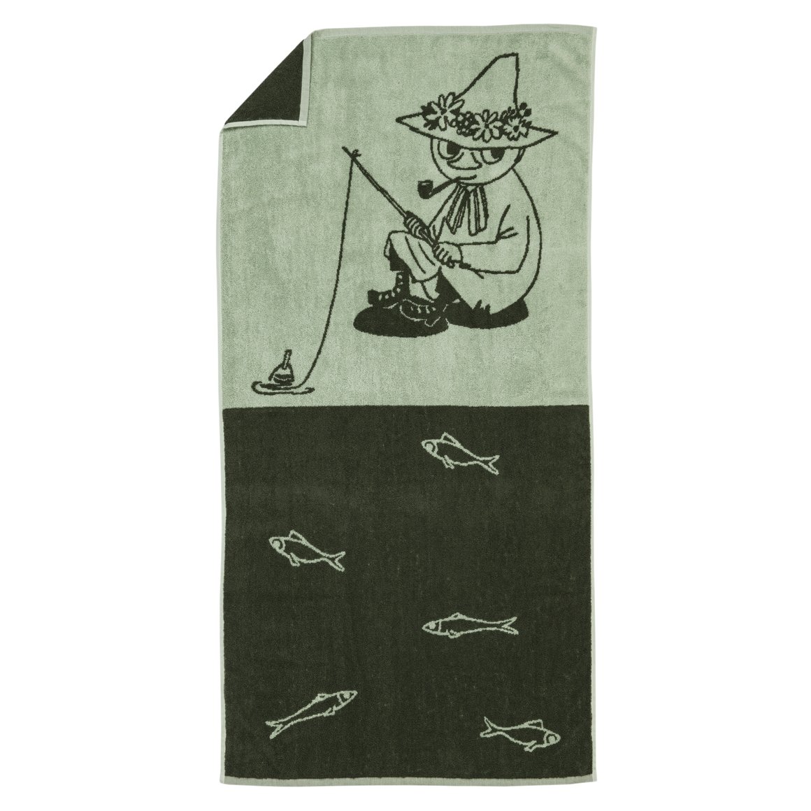 Image of Moomin Handklæði 70x140cm Snufkin green