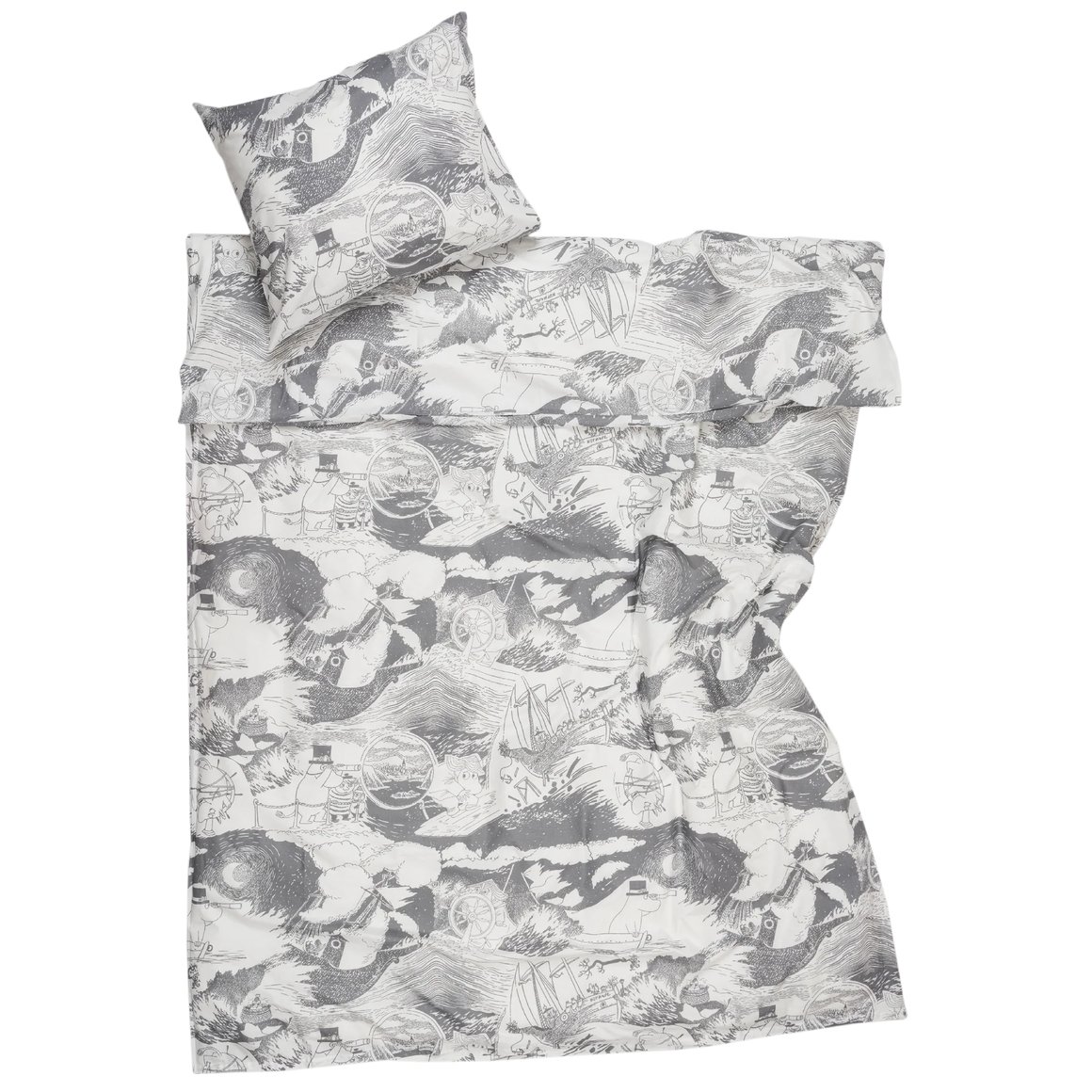 Image of Moomin Rúmföt 140x200cm Moominpappa grey