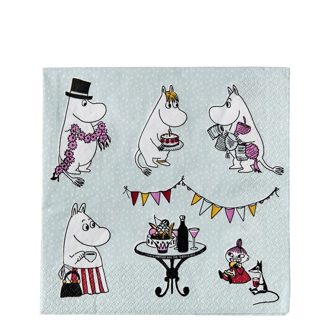 Moomin Servíettur 33cm mint 20stk, Veisla