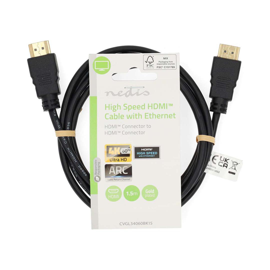 Nedis HDMI kapall 1,5m 4K@60Hz