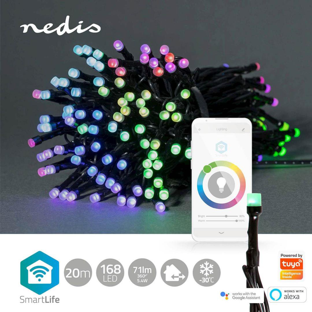 Nedis Ljósasería 168 ljósa RGB WiFi 20m