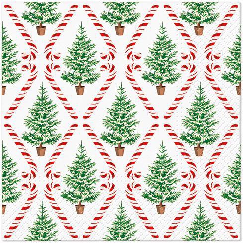Image of PAW Servíettur 3laga 20stk 33x33cm Candy Cane Forest