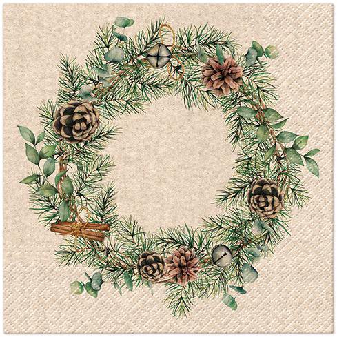 Image of PAW Servíettur 3laga 20stk 33x33cm Christmas Garland