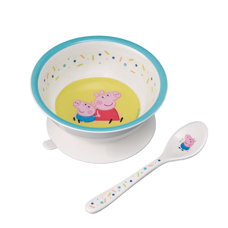 Petit Jour Skál m.sog og skeið Peppa Pig