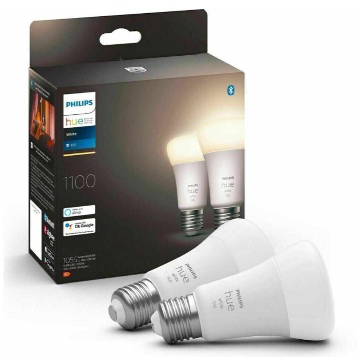 Philips Hue E27 Pera White 1100lm 2stk