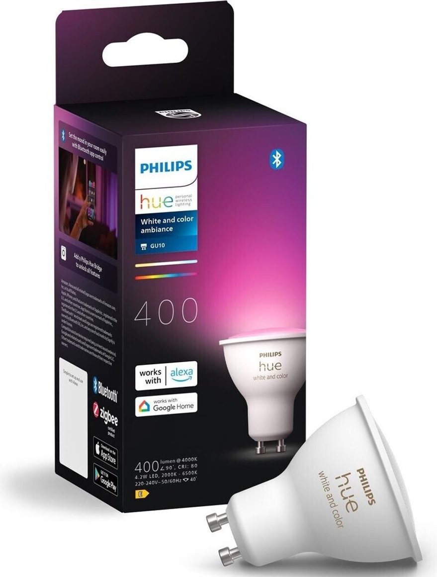 Image of Philips HUE GU10 Pera RGB 400lm