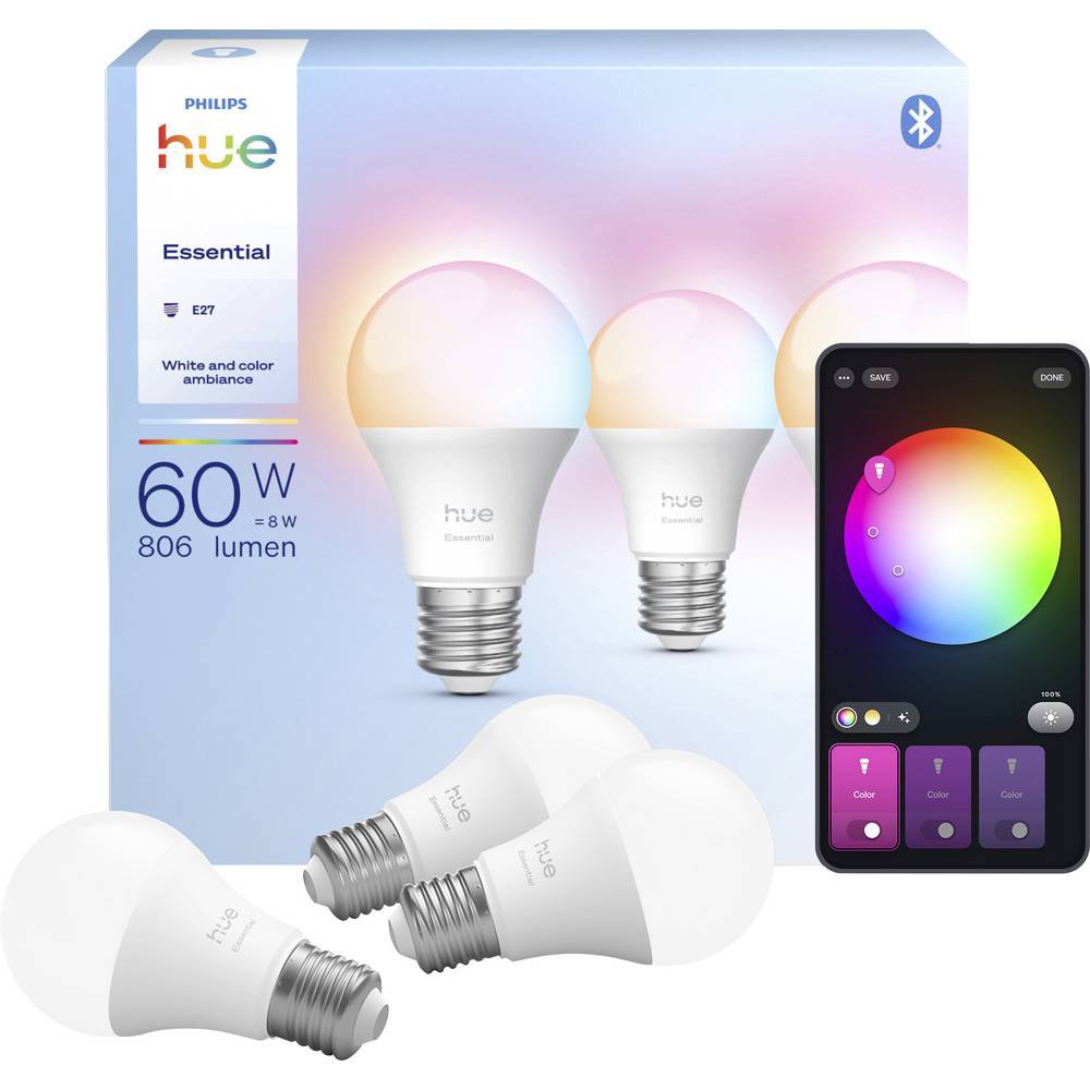 Image of Philips HUE Essential E27 perur, 3 stk