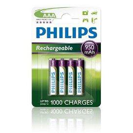 Philips 1000mAh AAA Hleðslurafhlaða Ni-MH.