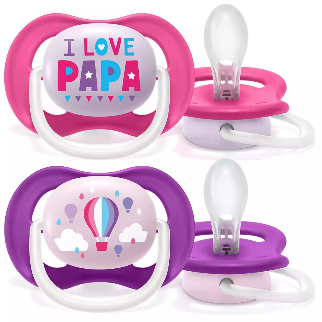 Image of Philips-AVENT Snuð Ultra Air 6-18 mánaða 2stk bleikt/fjólublátt