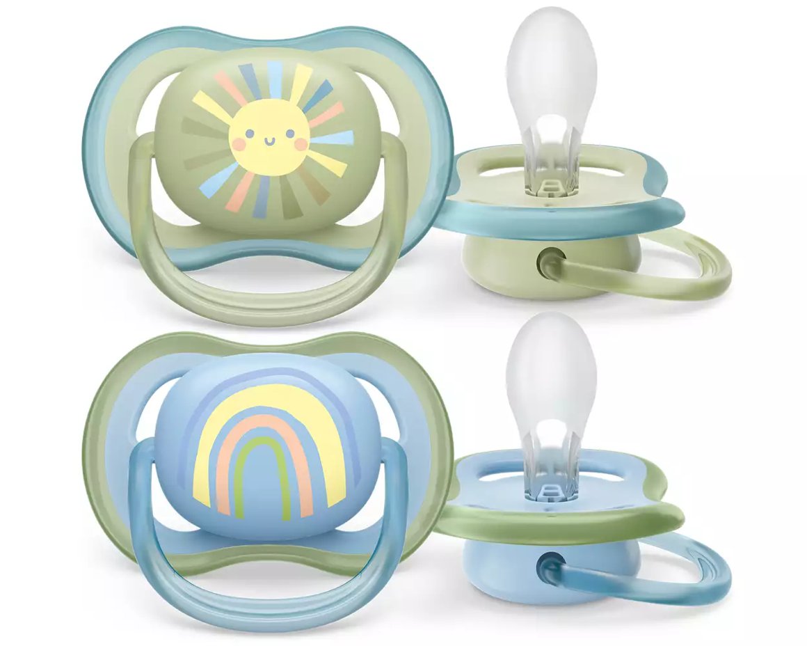 Philips-AVENT Snuð 0-6 Mán 2stk UltraAir Sól og regnbogi