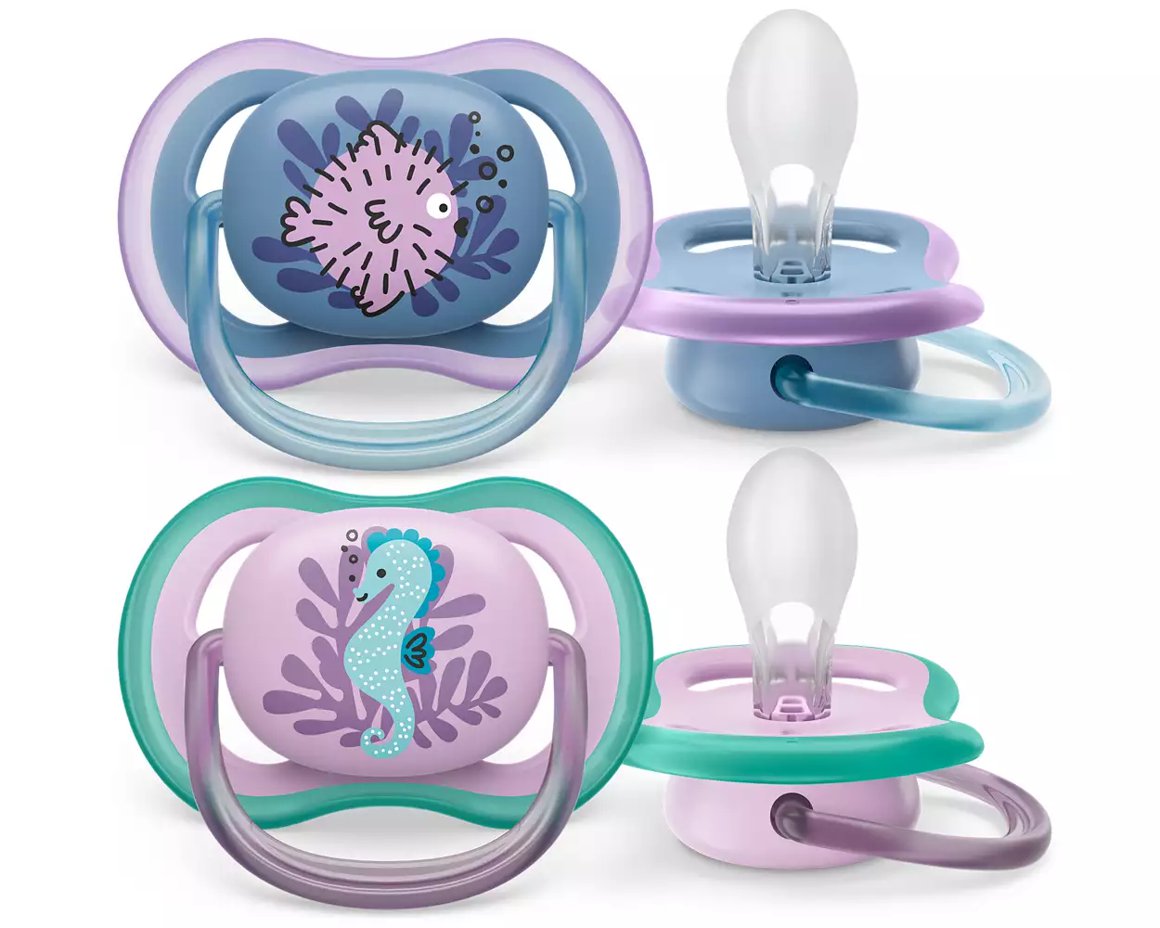 Philips-AVENT Snuð 6-18 Mán 2stk UltraAir Sæhestur og kúlufiskur