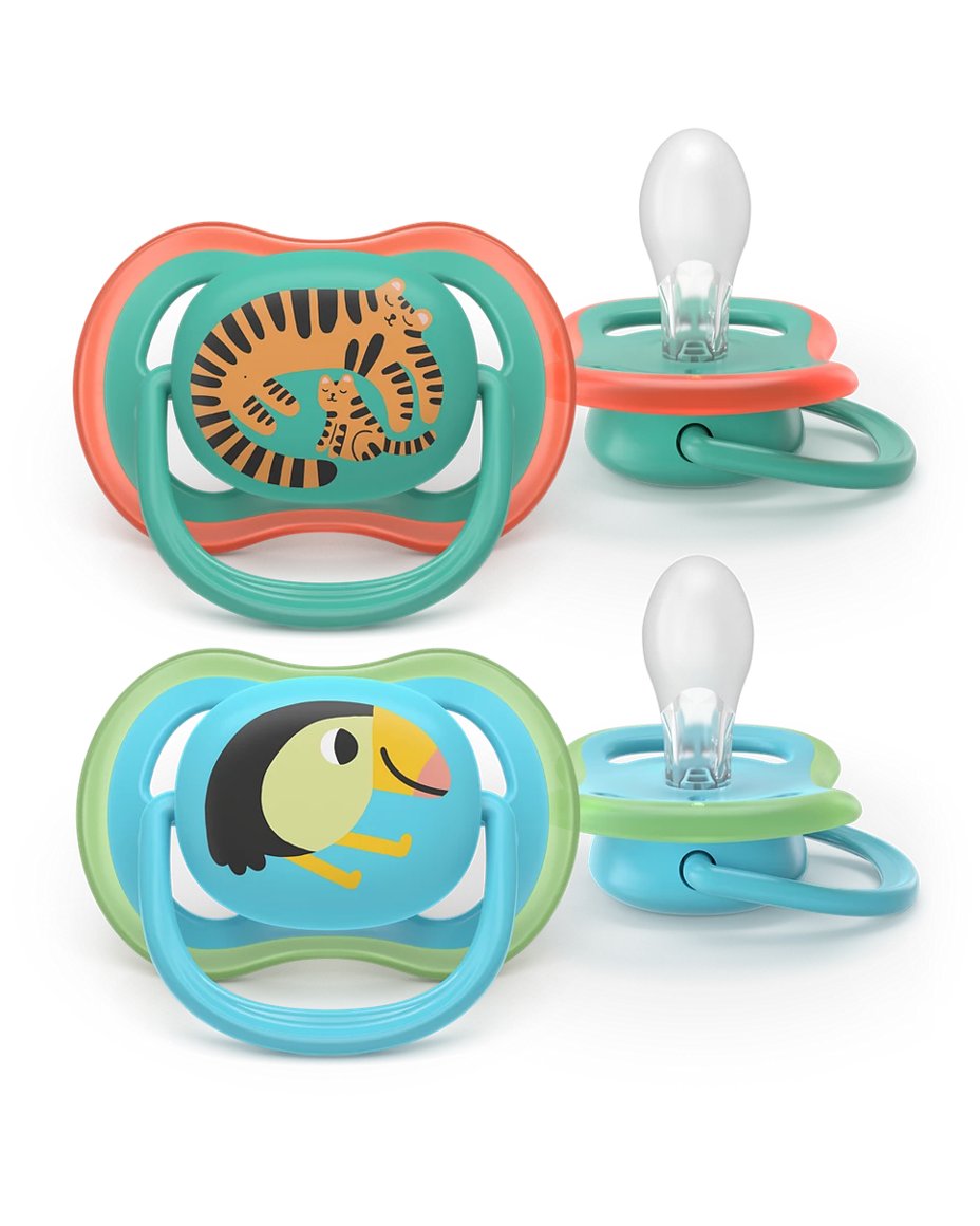 Philips-AVENT Snuð Ultra Air 6-18 Mán 2stk fugl/tígur