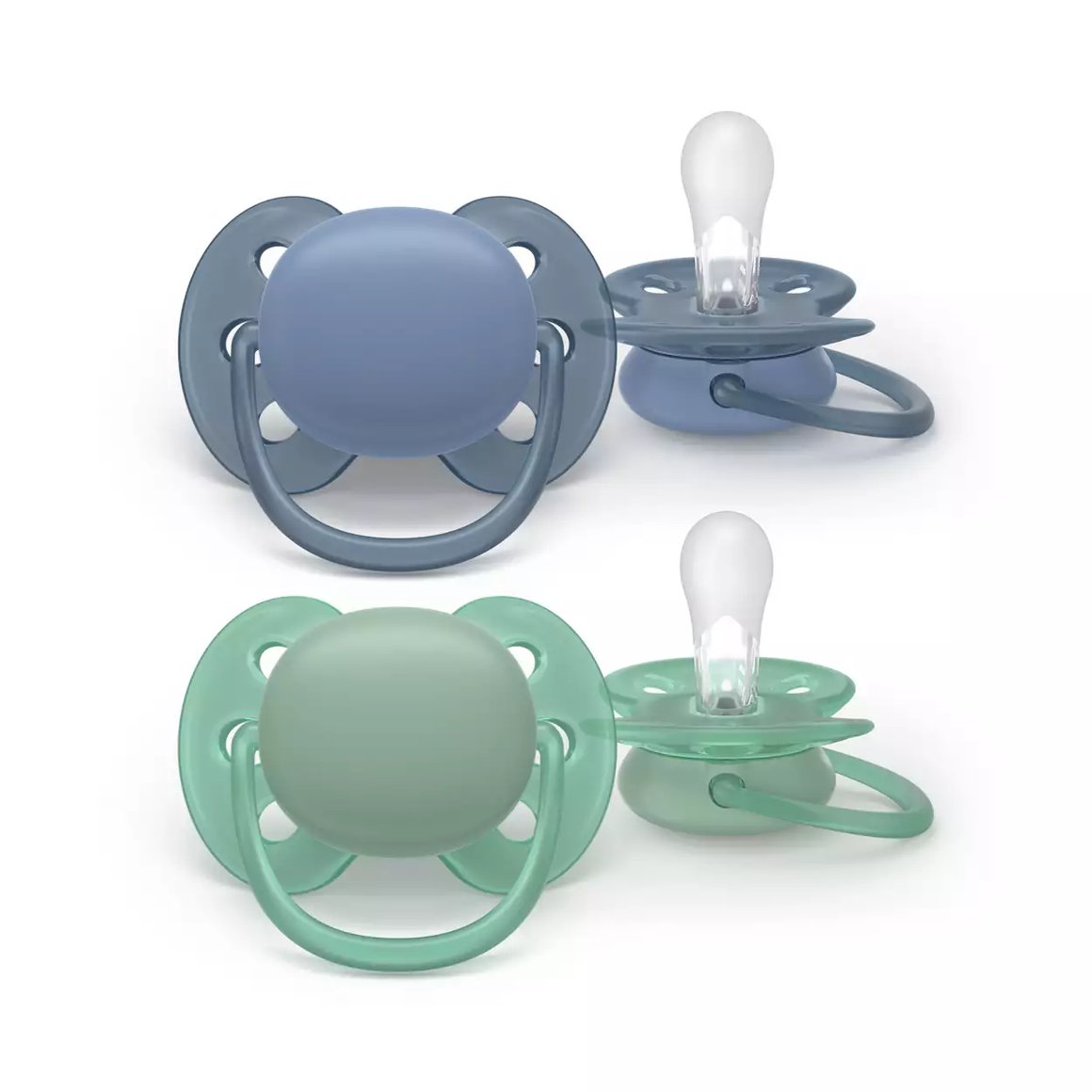 Philips-AVENT Snuð Ultra Soft 6-18 mánaða 2stk blátt/grænt