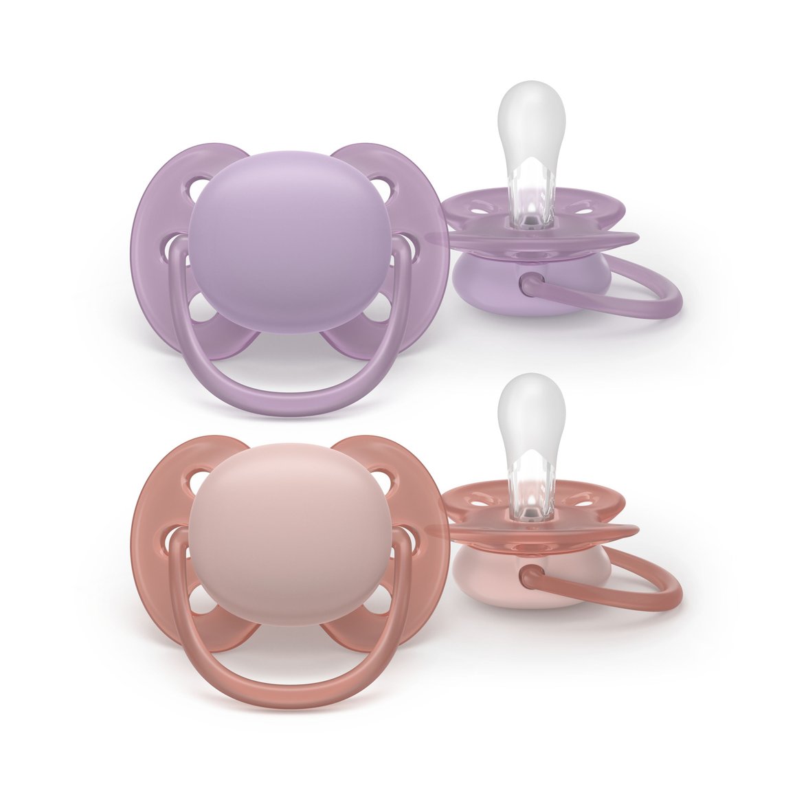 Philips-AVENT Snuð Ultra Soft 6-18 mánaða 2stk bleikt/fjólublátt
