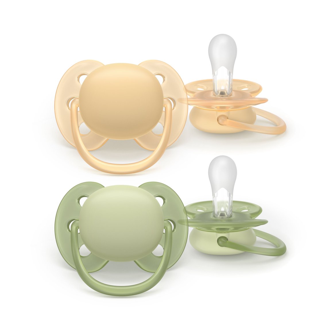 Philips-AVENT Snuð Ultra Soft 6-18 mánaða 2stk grænt/gult