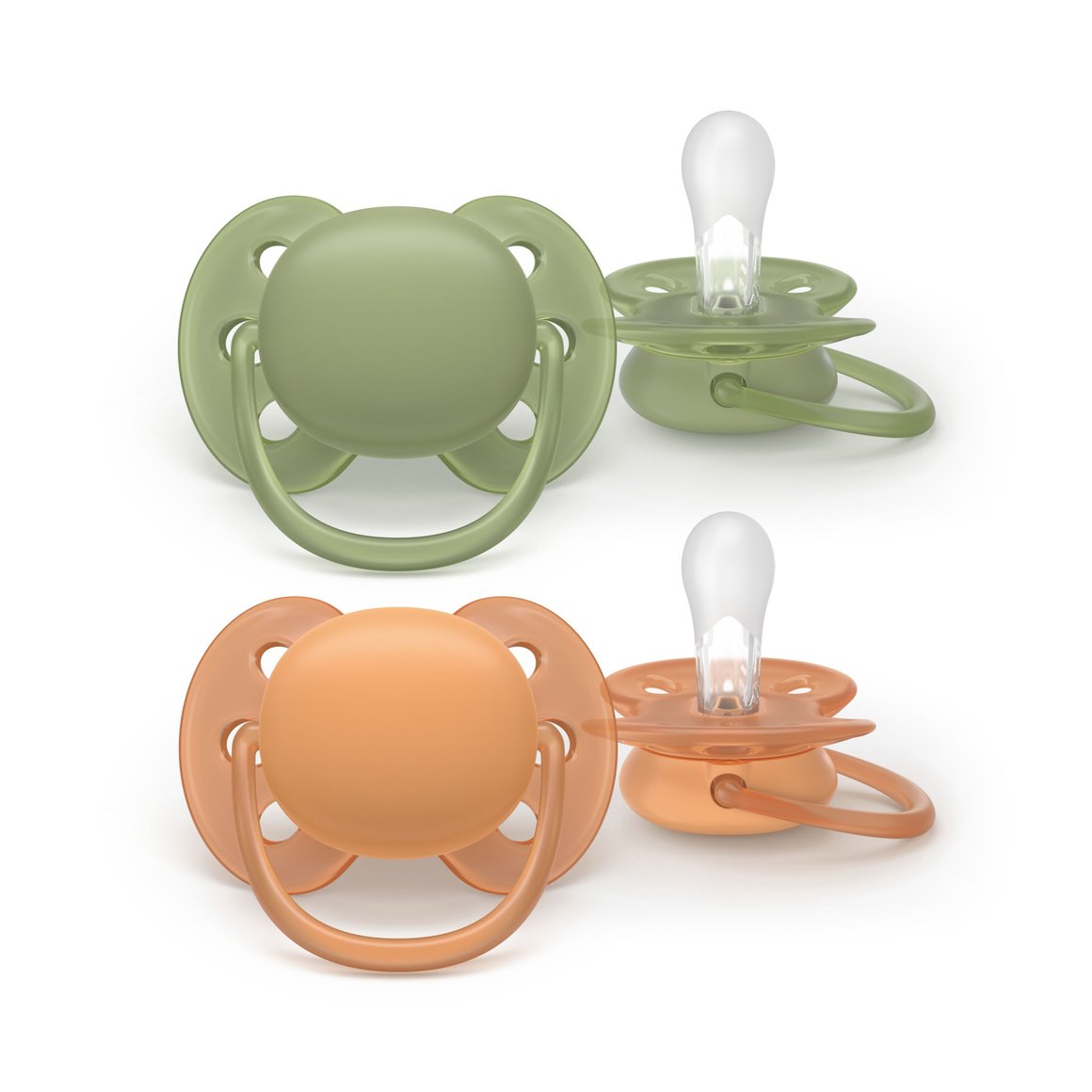 Philips-AVENT Snuð Ultra Soft 18+ mánaða 2stk grænt/appelsínugult