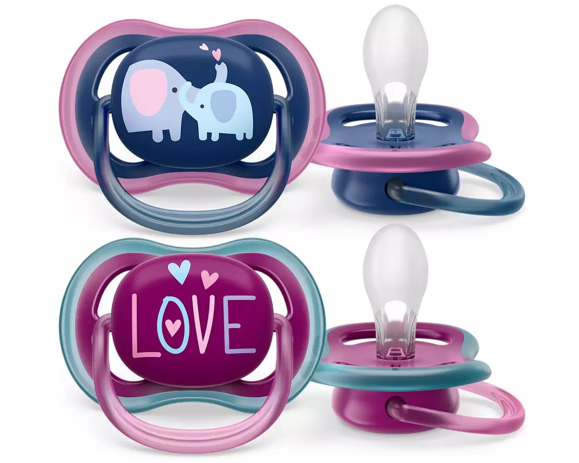Philips-AVENT Snuð 18 Mán+ 2stk UltraAir Fíll blár/fjólublár