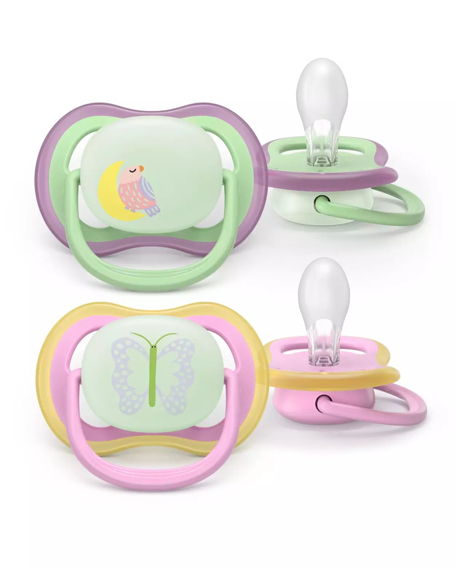 Philips-AVENT Snuð 6-18 Mán 2stk UltraAir Nætursnuð Fugl og fiðrildi