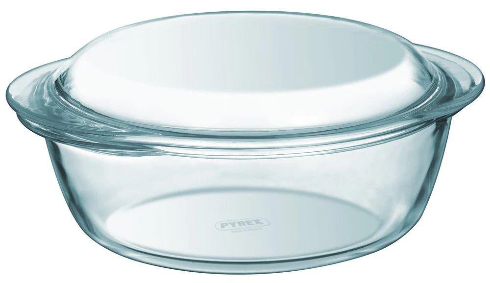 Image of Pyrex Gler pottur með loki kringlóttur 1,3L 21x18cm