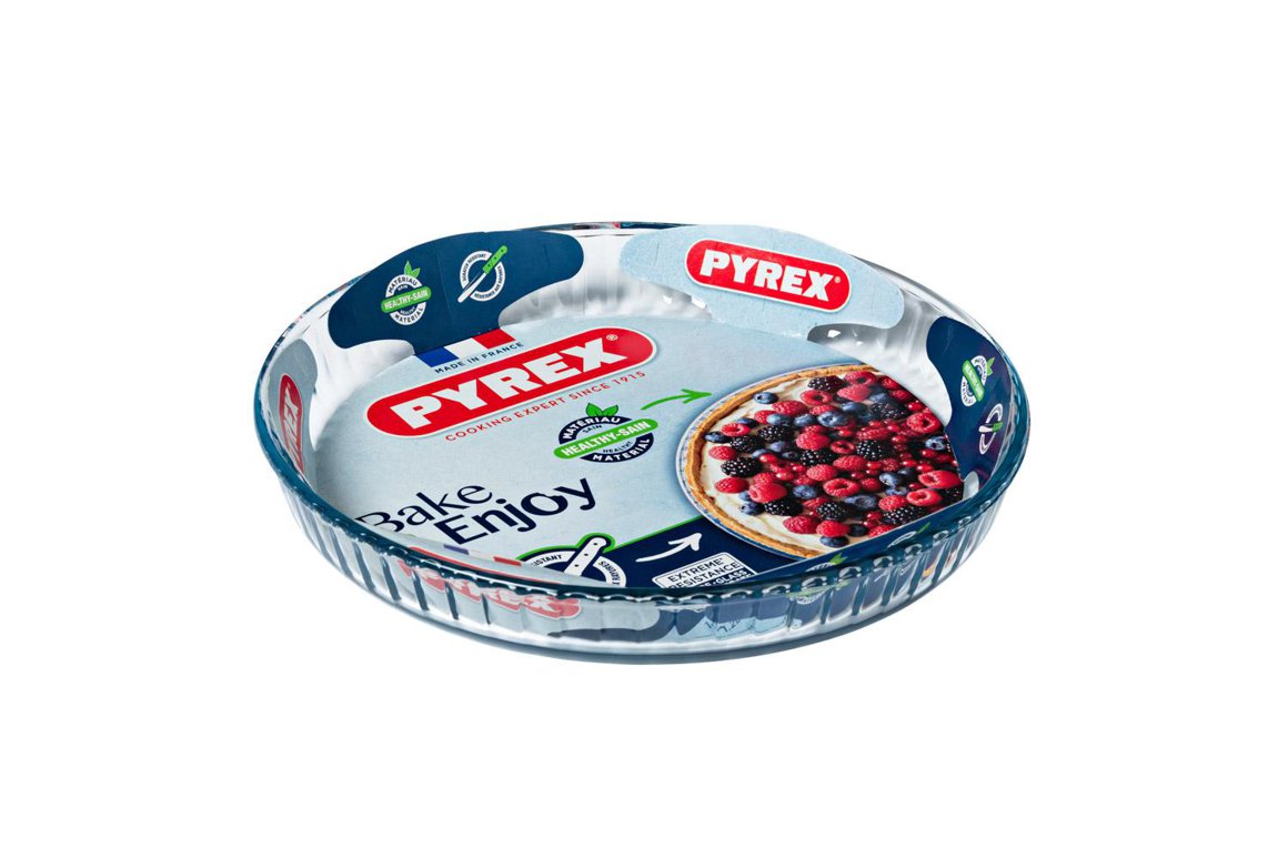 Pyrex Bökuform gler rifflað 25cm