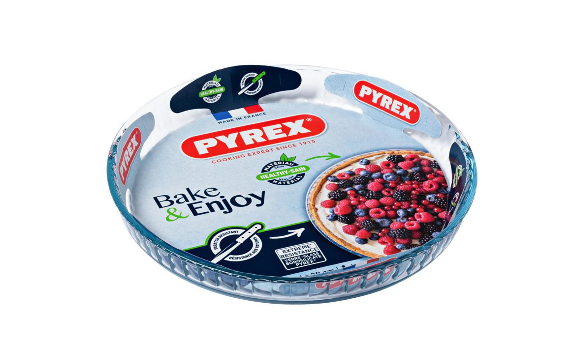 Pyrex Bökuform gler rifflað 28cm