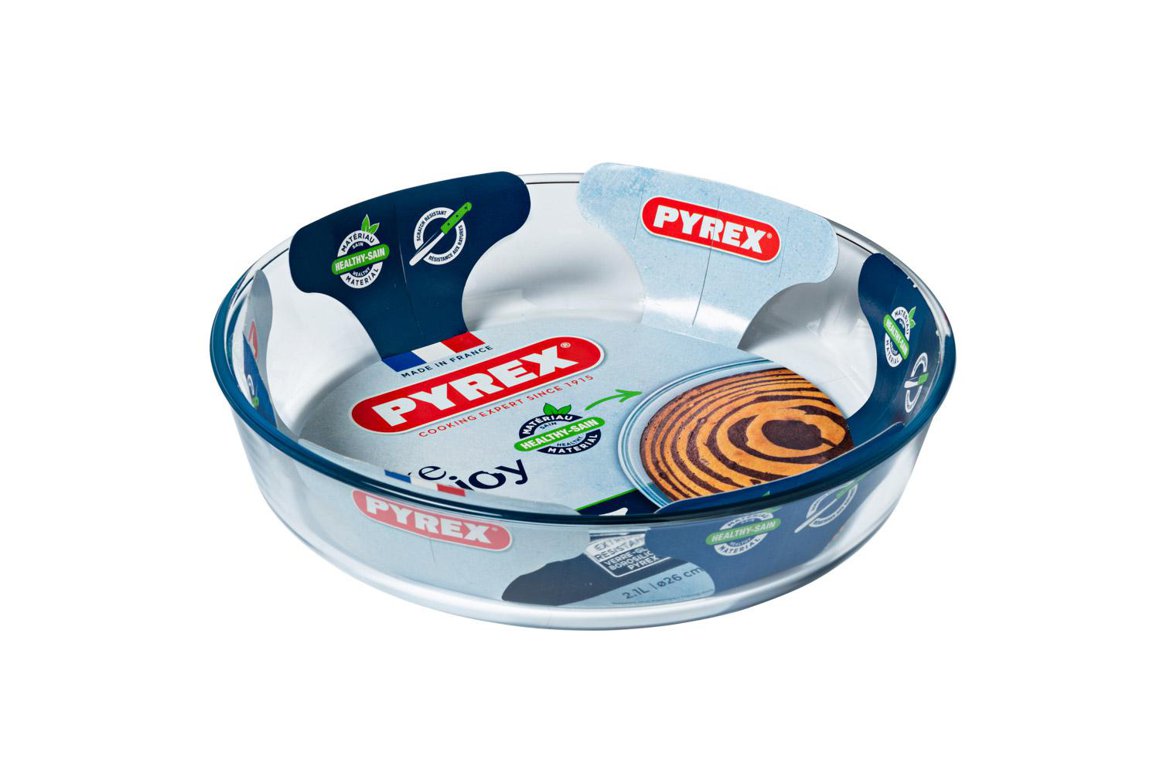 Pyrex Gler fat kringlótt djúpt 26cm