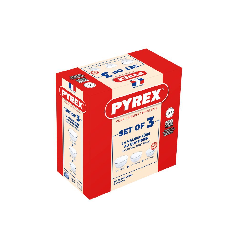 Image of Pyrex Skálar eldfastar 15/17/21cm  3stk