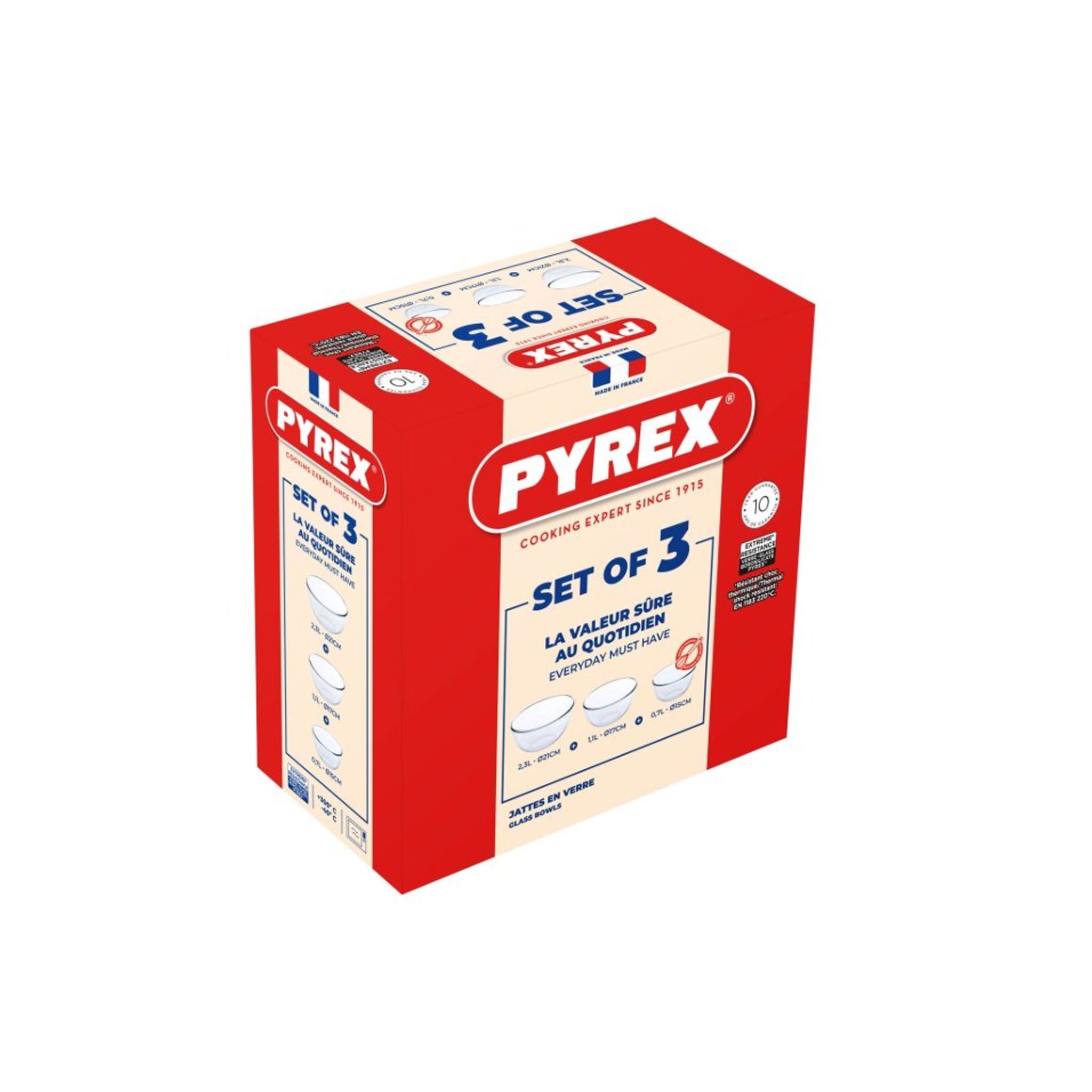 Image of Pyrex Skálar eldfastar 15/17/21cm  3stk