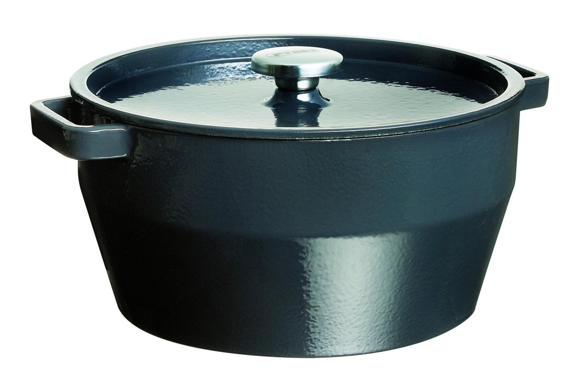 Image of Pyrex Pottur 28cm/6,3L kringlóttur SlowCook grey