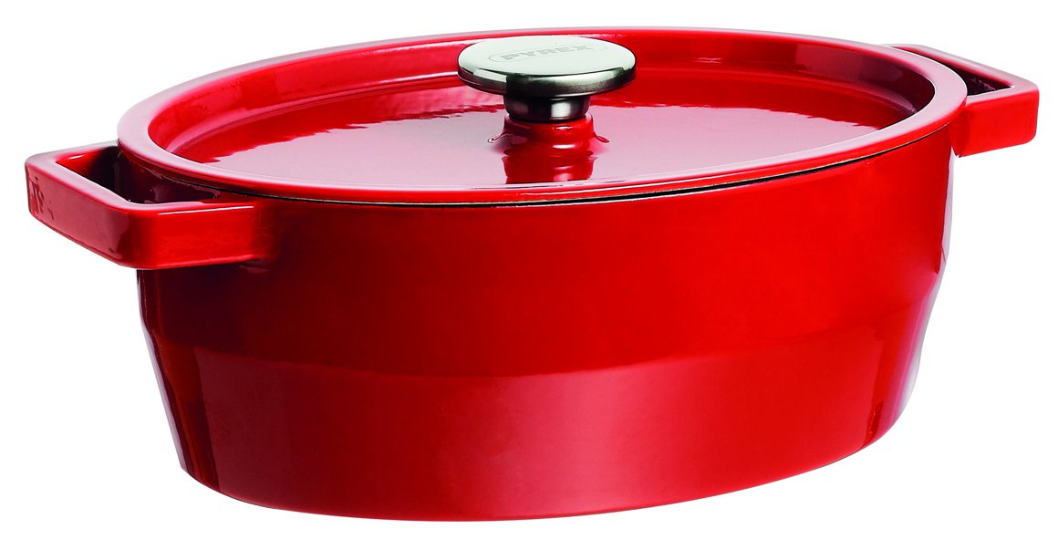 Image of Pyrex Pottur 29cm/3,8L oval SlowCook red