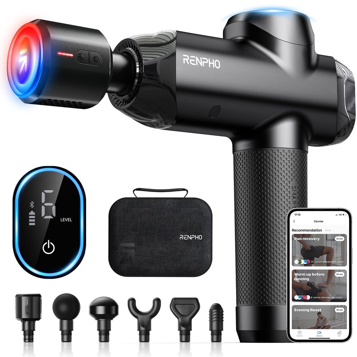 Image of Renpho Power+ Nuddbyssa  með hita