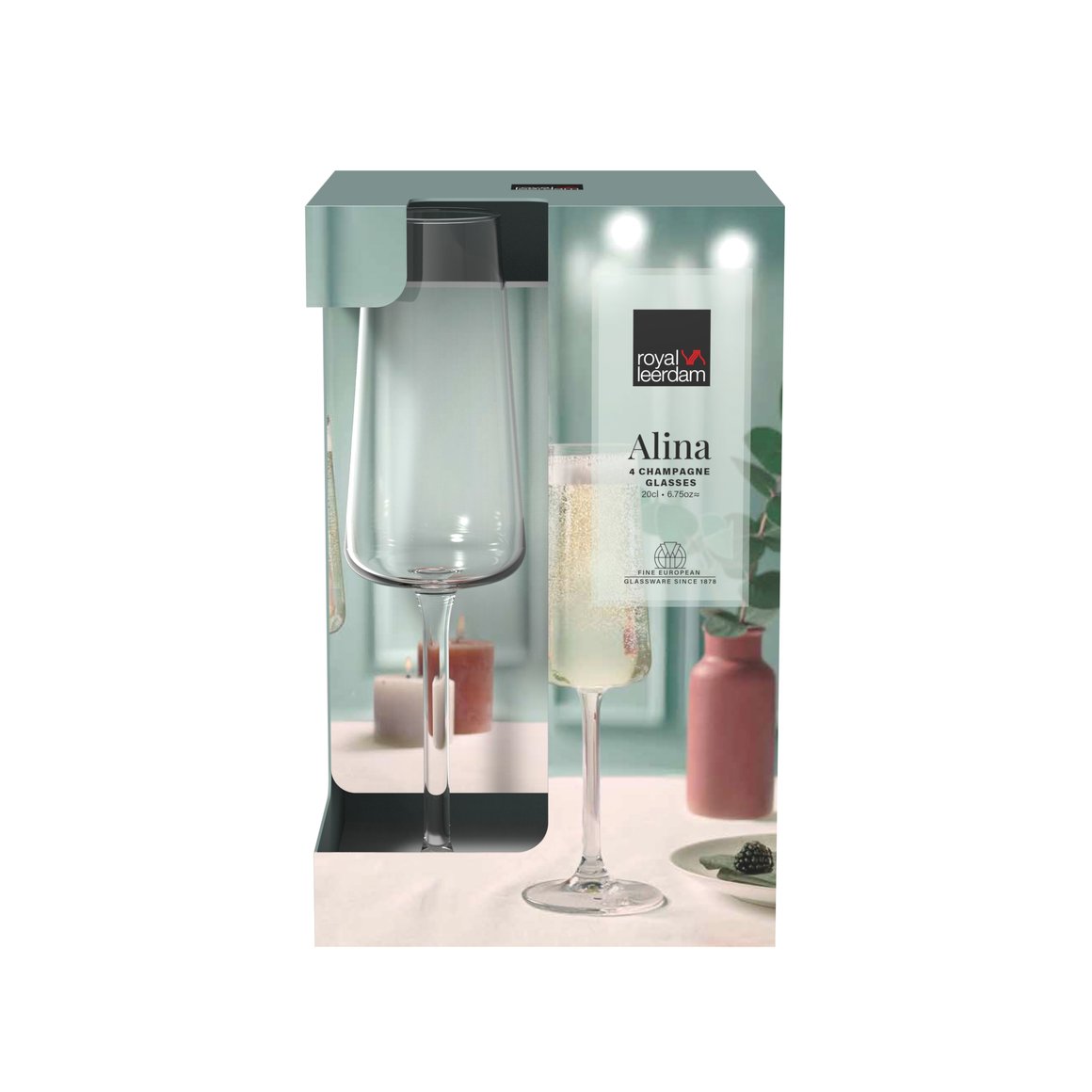 Image of Royal Leerdam Glas Alina kampavín 20cl 4stk  